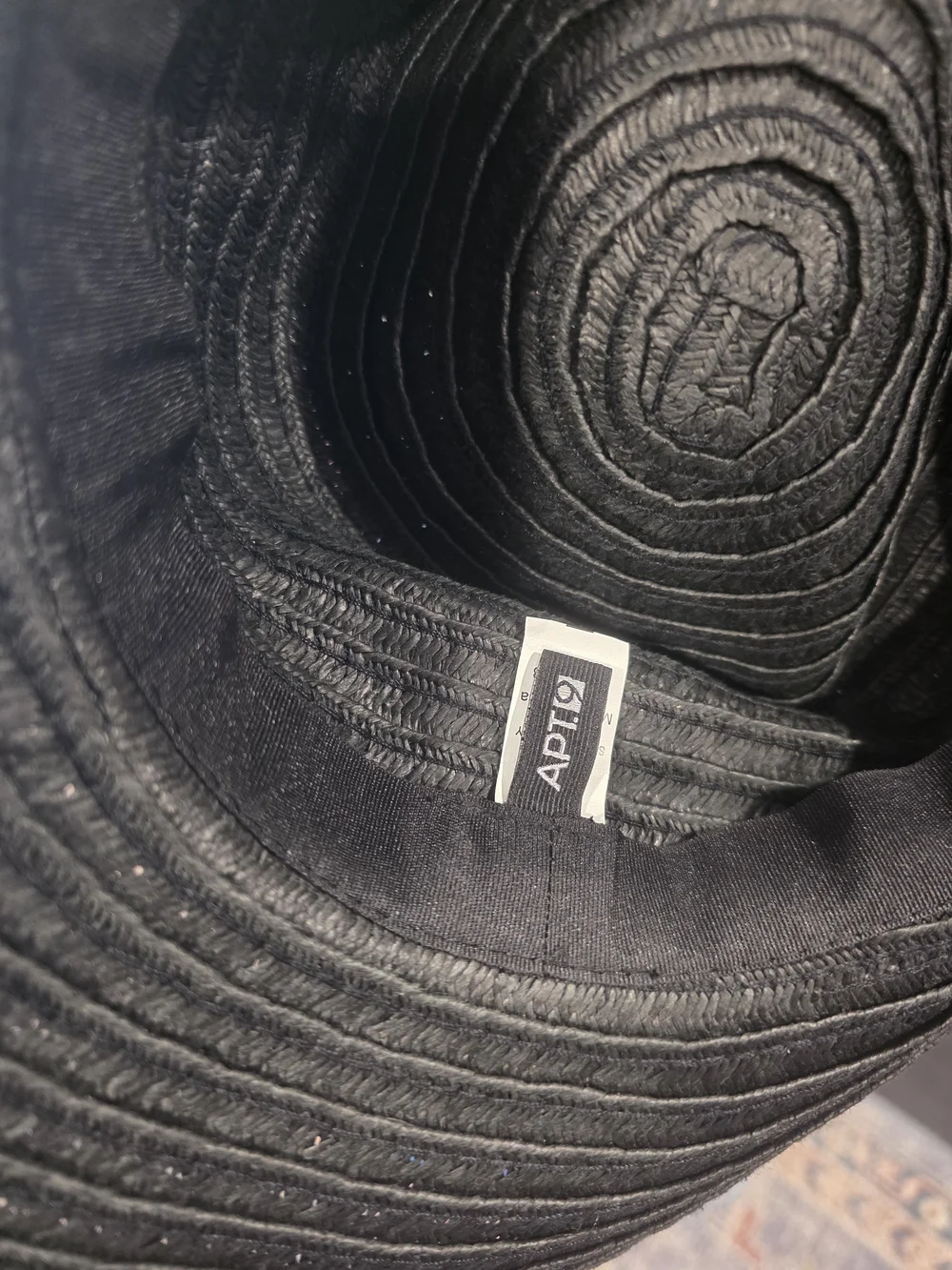 Apt. 9 Black Wide-Brim Hat with Multicolor Scarf
